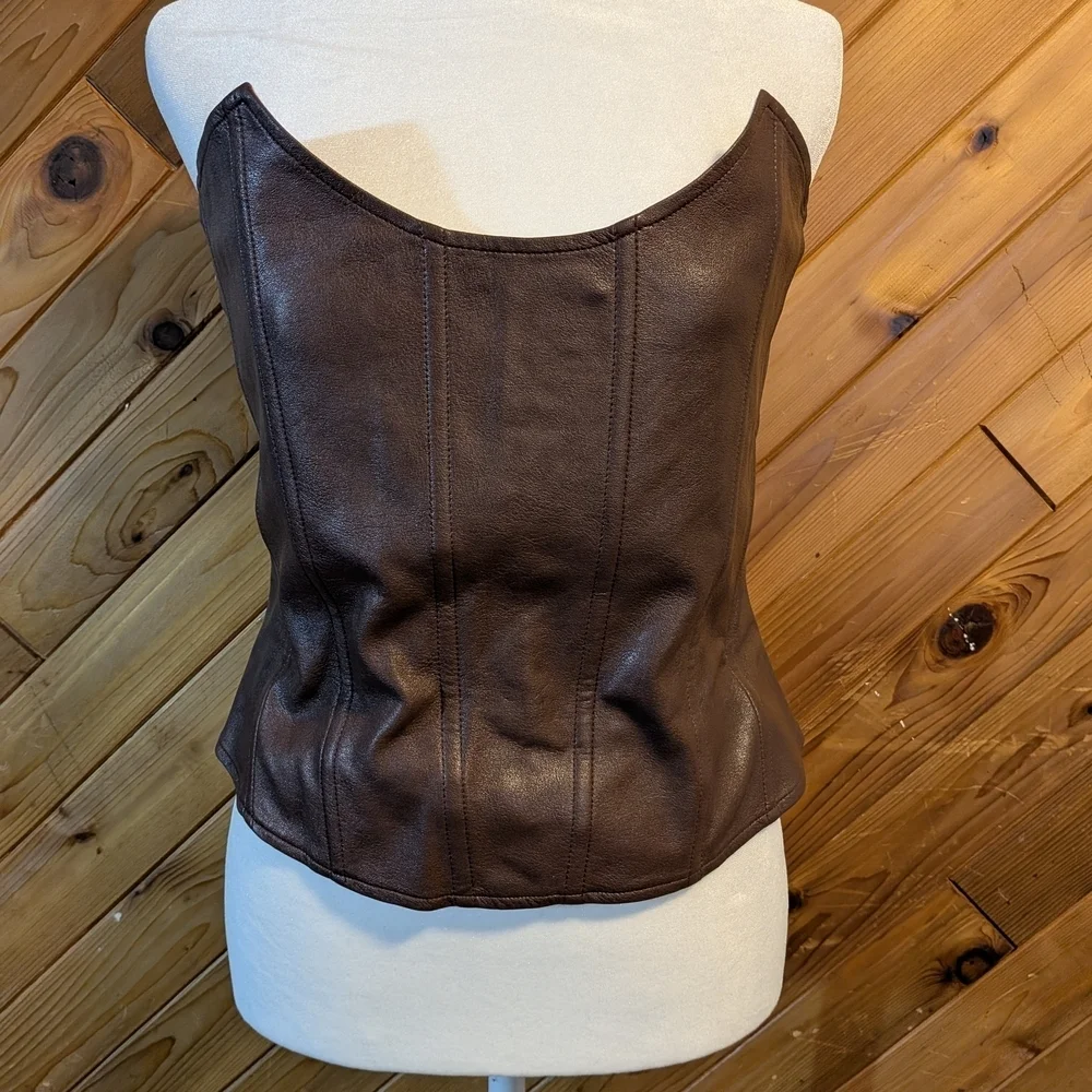 Miaou Dark Brown Leia Corset Size Medium - Picture 3 of 6